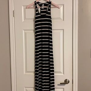 Black and White Striped Maxi Dress
